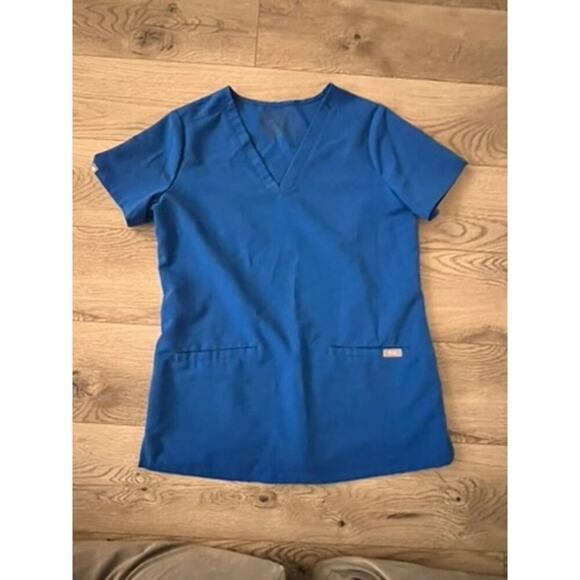 EUC Figs Blue nursing scrub top sz XS - Picture 3 of 5